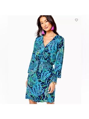 Lilly Pulitzer Tally dress Low Tide Navy Catty Purrsonality size XS EUC